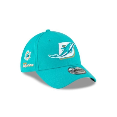 Blue Miami Dolphins Hat - New Era NFL Logo Mix 39THIRTY Stretch Fit Caps USA6281704